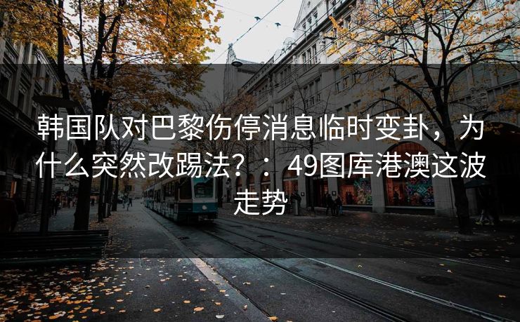 韩国队对巴黎伤停消息临时变卦，为什么突然改踢法？：49图库港澳这波走势