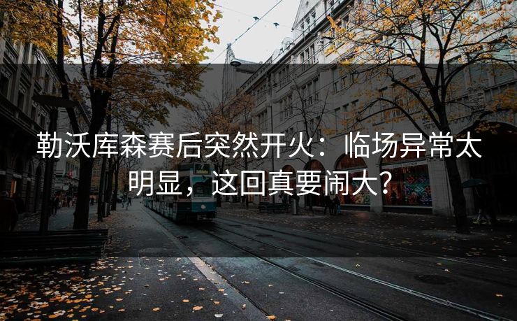 勒沃库森赛后突然开火：临场异常太明显，这回真要闹大？