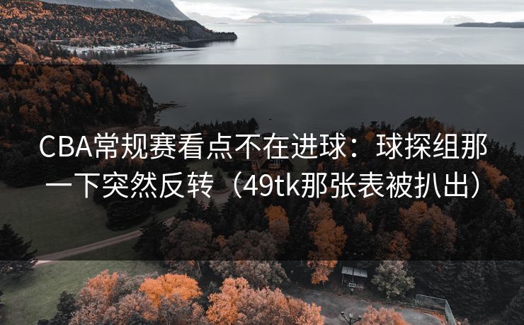 CBA常规赛看点不在进球：球探组那一下突然反转（49tk那张表被扒出）